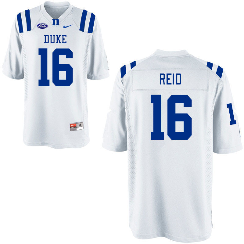 Men #16 Khari Reid Duke Blue Devils College Football Jerseys Stitched-White